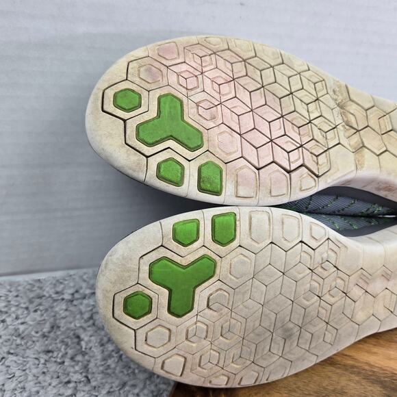Nike Free 4.0 Flyknit Cool Grey Green Athletic Running Shoe Mens 11 717075-007 - Picture 10 of 14